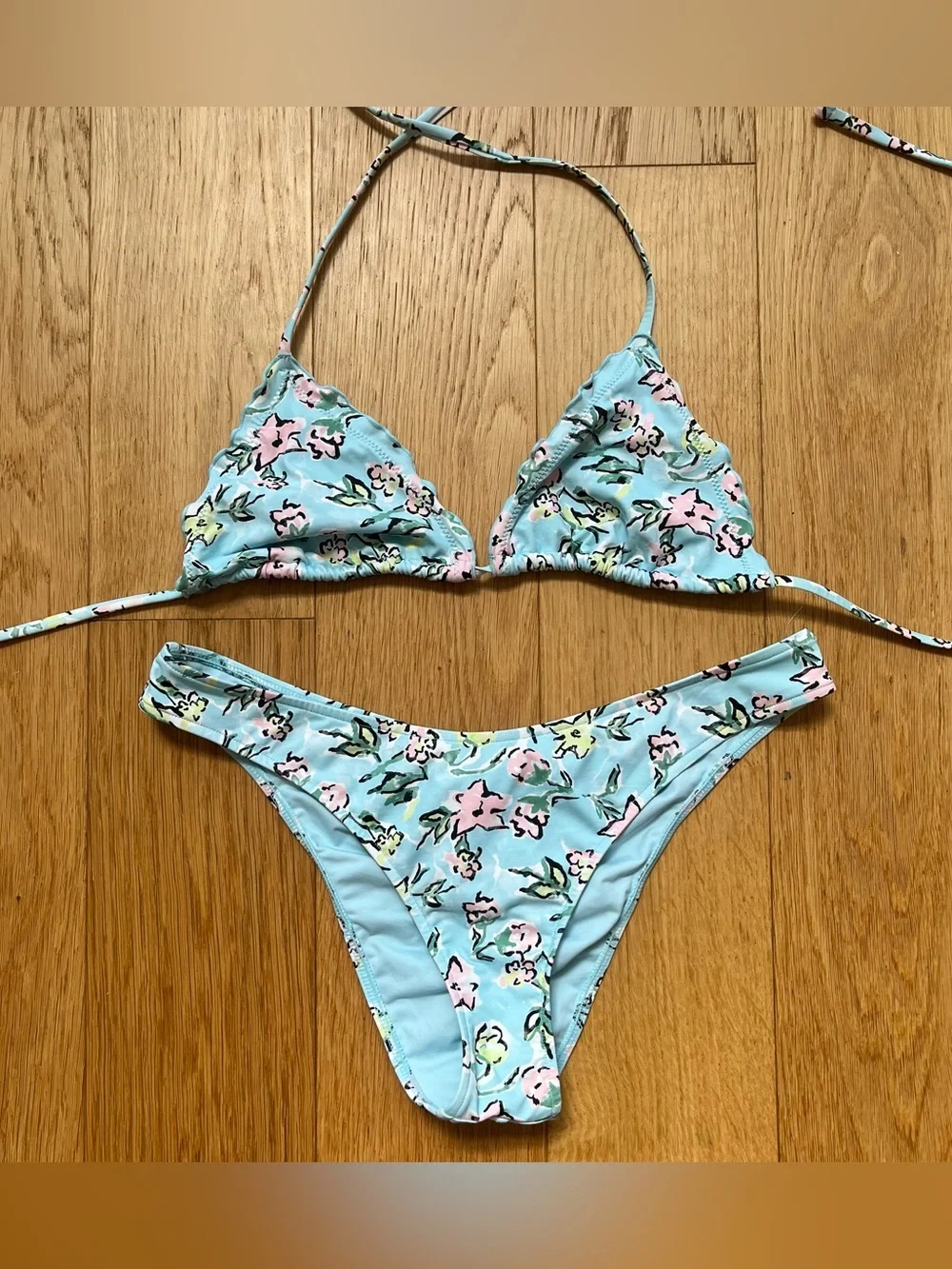 Frankie’s Bikinis Tidal Skimpy Triangle Bikini Top & Khai Cheeky Bikini Bottom